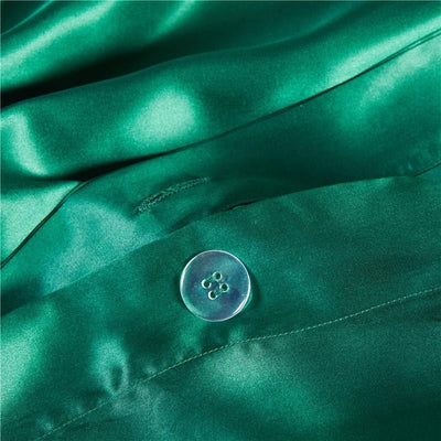 Eloise Emerald Green Luxury Pure Mulberry Silk Bedding Set - WonderlandByLilian