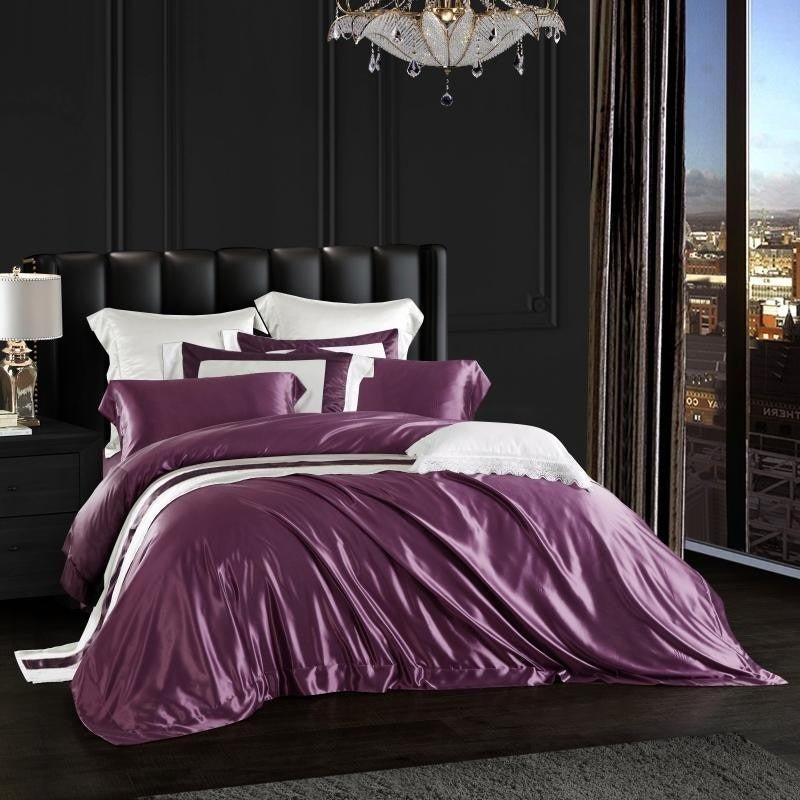 Eloise Japanese Violet Luxury Pure Mulberry Silk Bedding Set - WonderlandByLilian