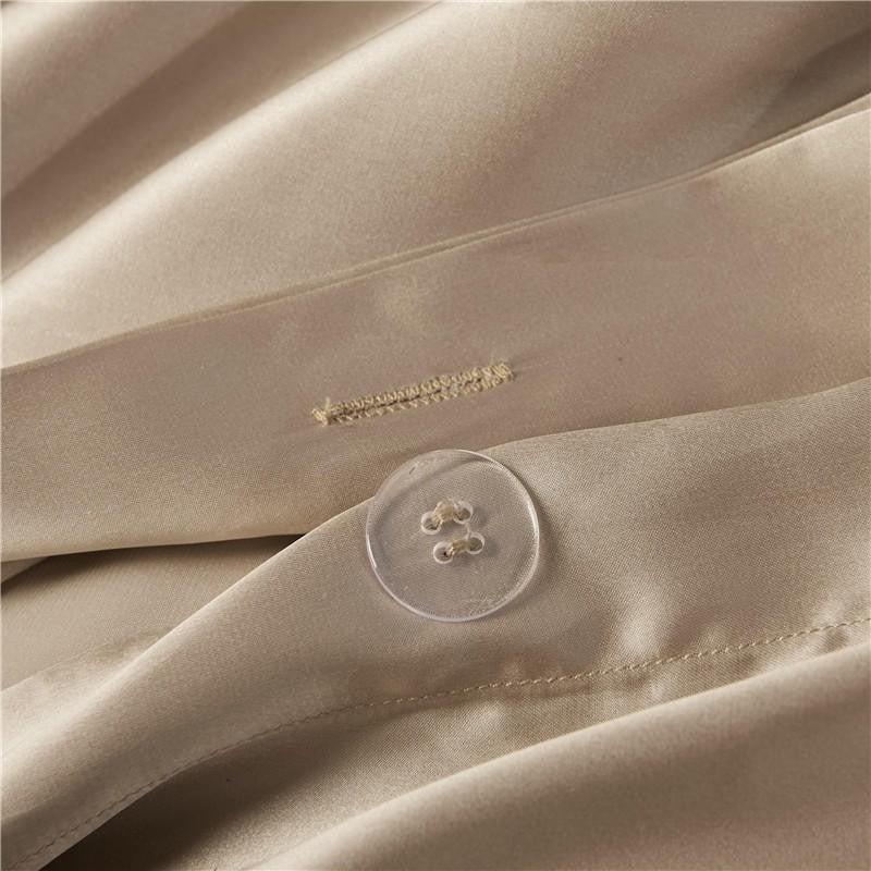 Eloise Leather Beige Luxury Pure Mulberry Silk Bedding Set - WonderlandByLilian