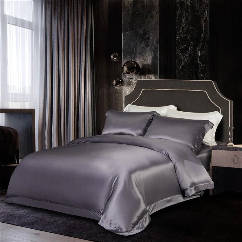 Eloise Quartz Luxury Pure Mulberry Silk Bedding Set - WonderlandByLilian