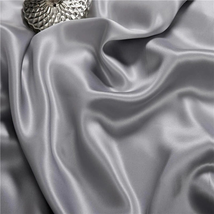 Eloise Sonic Silver Luxury Pure Mulberry Silk Bedding Set - WonderlandByLilian