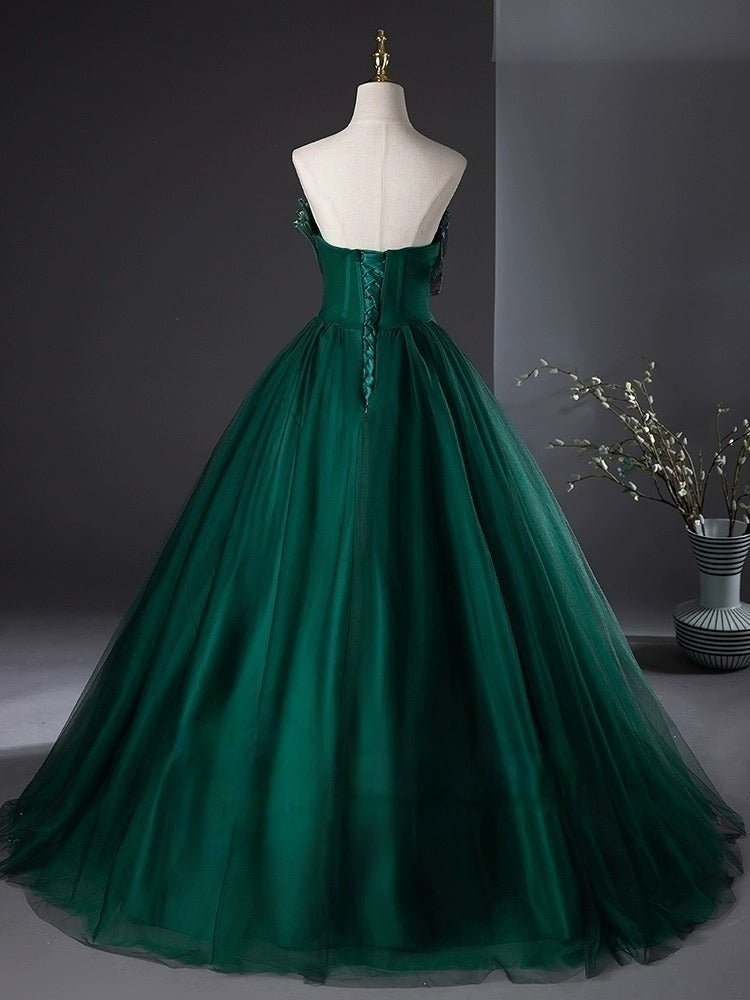Gothic Emerald Green Ball Gown with Luminous Pleated Accents - Green Evening Dress Plus Size Size 22w / Teal Green Gothic Emerald Green Ball Gown with Luminous Pleated Accents - Green Evening Dress Plus Size Size 22w / Teal Green