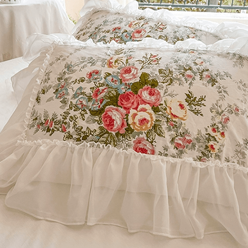 Enchanted Rose Garden Frill Bedding Set - WonderlandByLilian