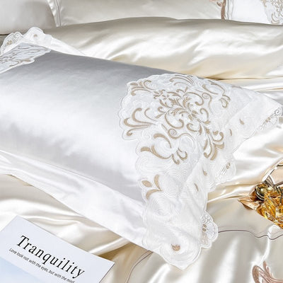 Esana White Embroidery Egyptian Cotton Bedding Set - WonderlandByLilian