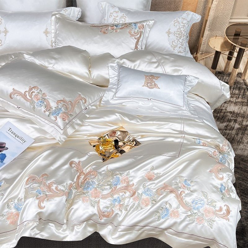 Esana White Embroidery Egyptian Cotton Bedding Set - WonderlandByLilian