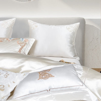 Esana White Embroidery Egyptian Cotton Bedding Set - WonderlandByLilian