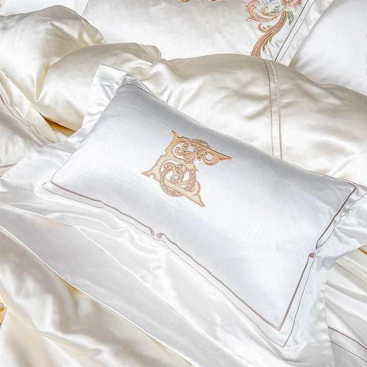 Esana White Embroidery Egyptian Cotton Bedding Set - WonderlandByLilian