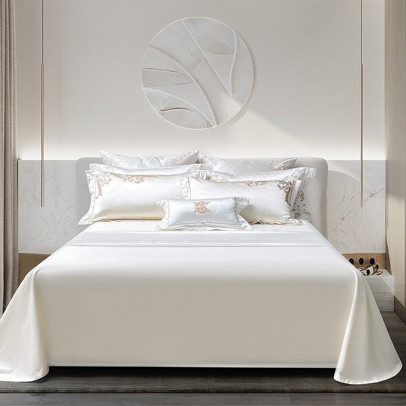 Esana White Embroidery Egyptian Cotton Bedding Set - WonderlandByLilian