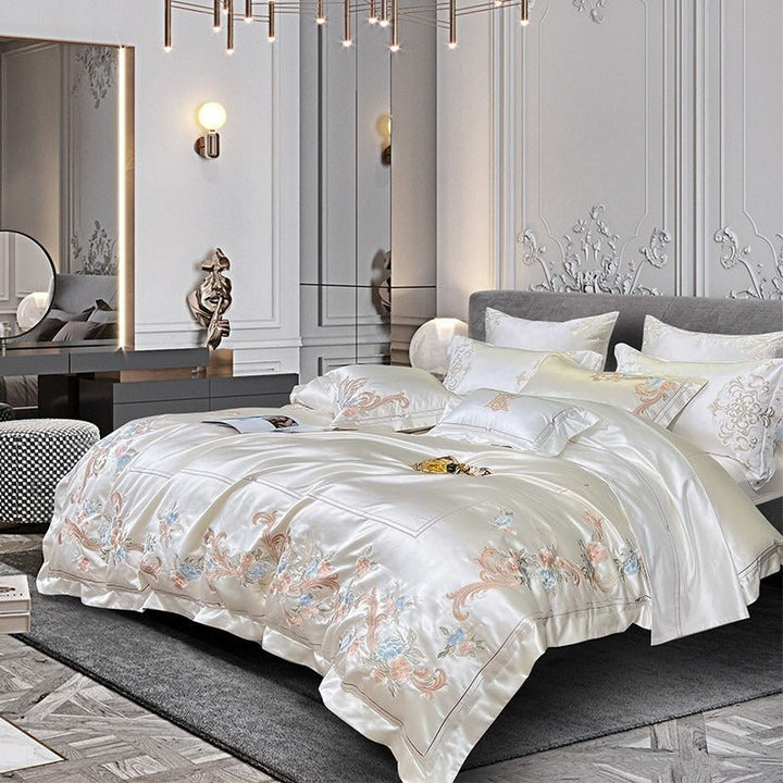 Esana White Embroidery Egyptian Cotton Bedding Set - WonderlandByLilian