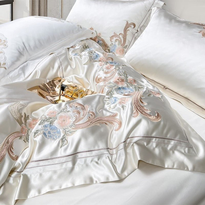 Esana White Embroidery Egyptian Cotton Bedding Set - WonderlandByLilian