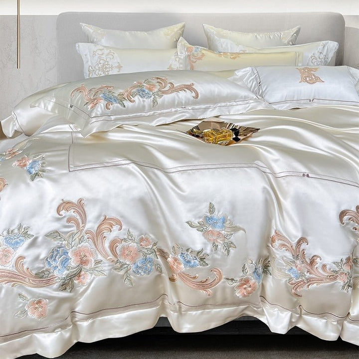 Esana White Embroidery Egyptian Cotton Bedding Set - WonderlandByLilian