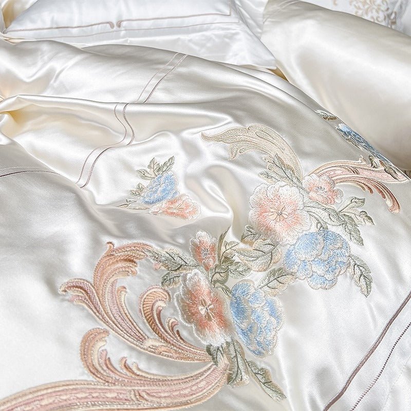 Esana White Embroidery Egyptian Cotton Bedding Set - WonderlandByLilian