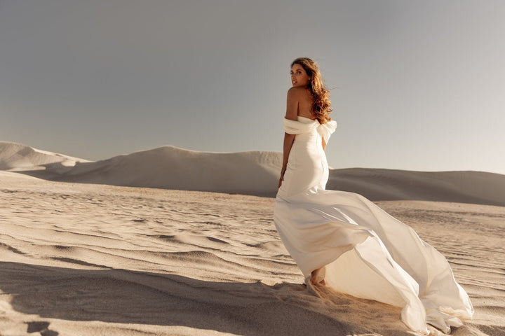 Ethereal Beauty Mermaid Bridal Gown with Organza Draping and Beaded Details Plus Size - LUNA - WonderlandByLilian