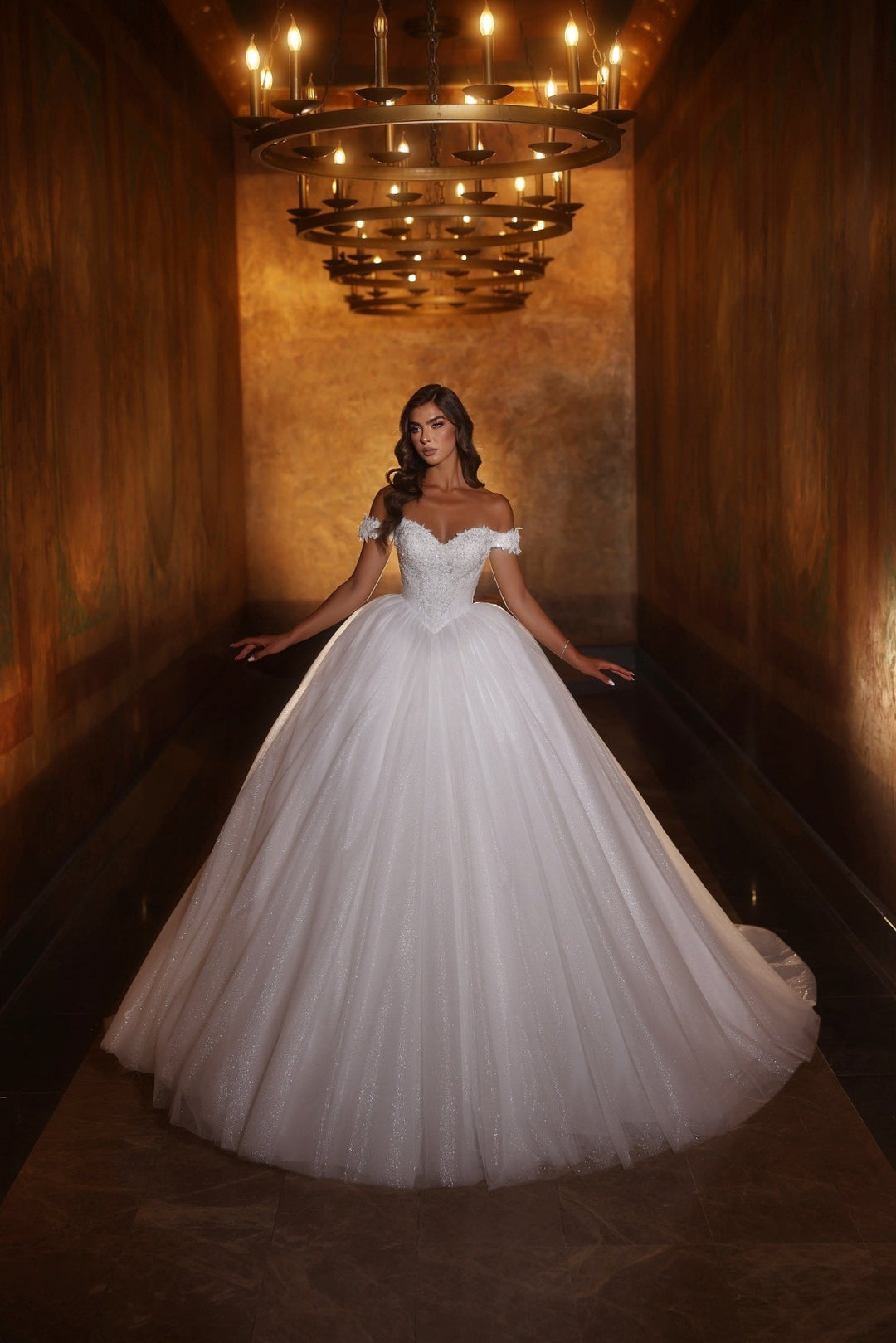 Ethereal Lace Off-Shoulder Bridal Gown Plus Size - WonderlandByLilian