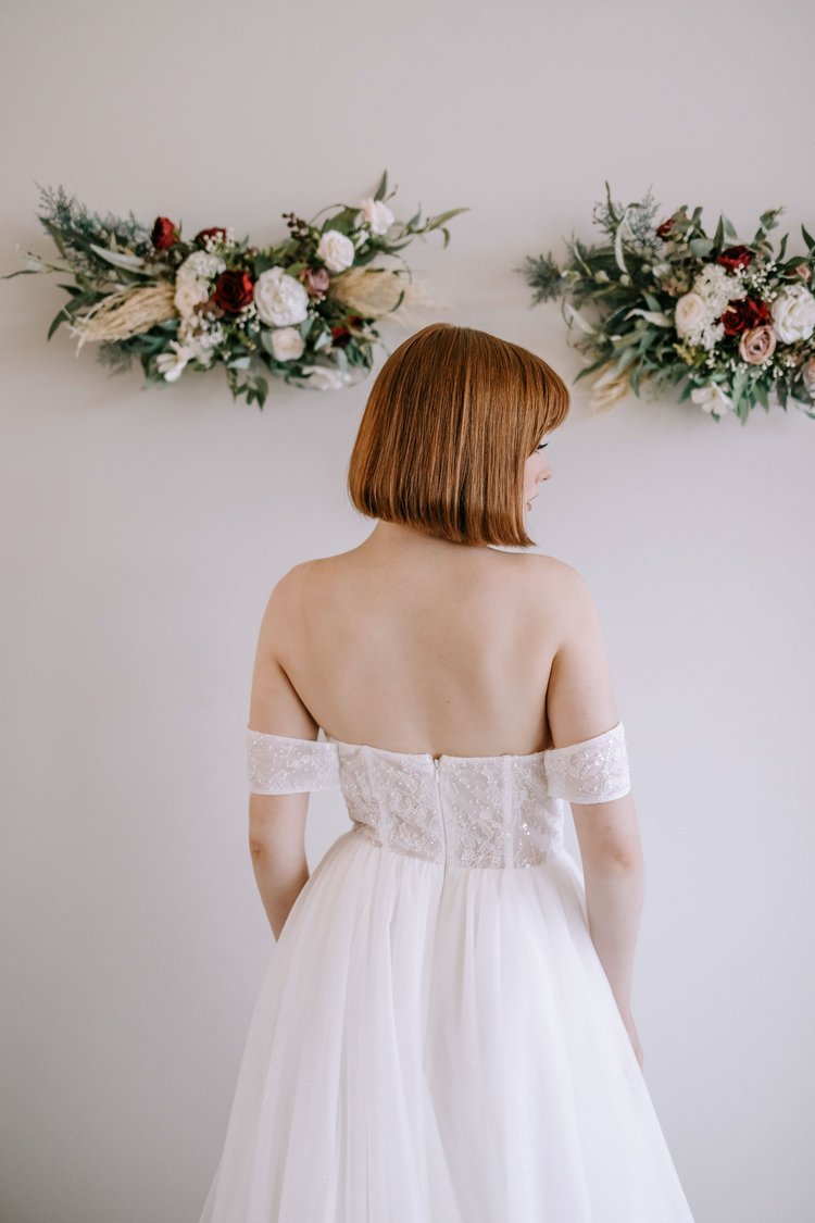 Fairytale Wedding Gown with Sheer Bodice and Sparkling Tulle Skirt Plus Size - IVY - WonderlandByLilian