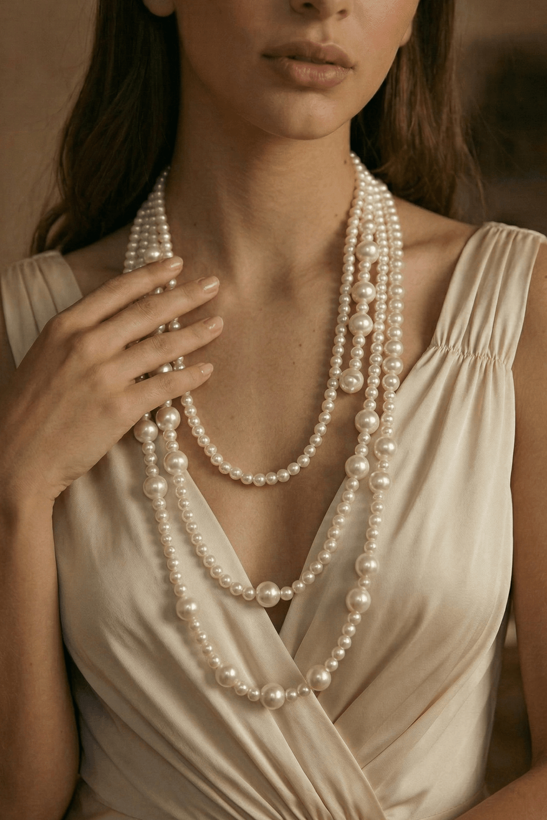 First Glance – Victorian Multi Strand Pearl Necklace Regency Bridal Jewelry - WonderlandByLilian