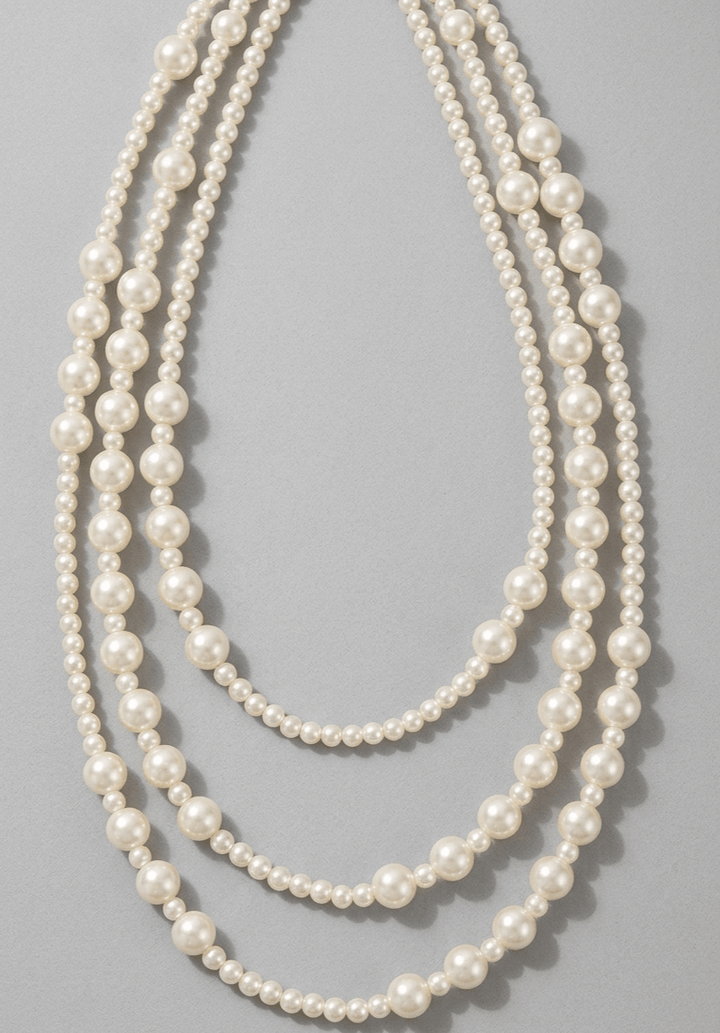 First Glance – Victorian Multi Strand Pearl Necklace Regency Bridal Jewelry - WonderlandByLilian