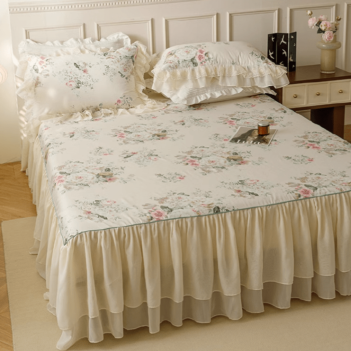 Floral Princess Cotton Frill Bedding Set - WonderlandByLilian