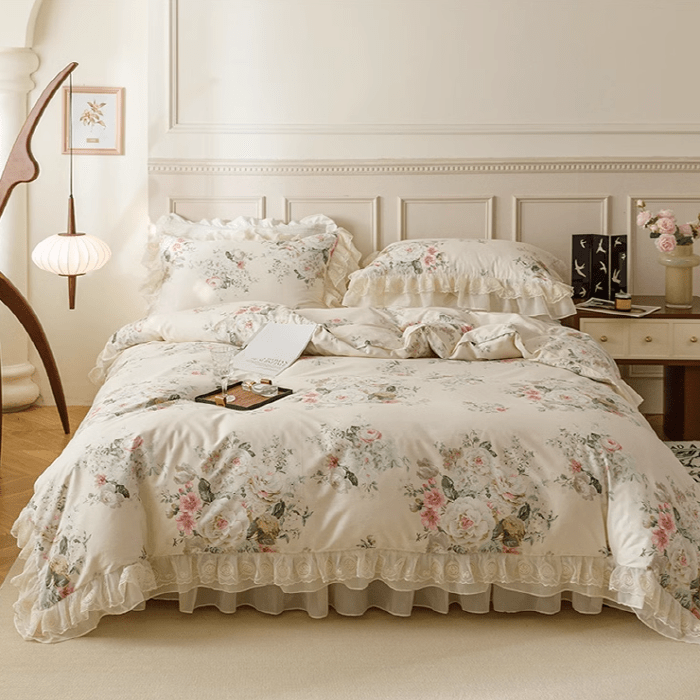 Floral Princess Cotton Frill Bedding Set - WonderlandByLilian