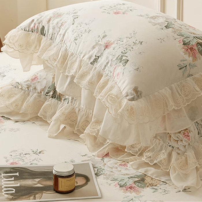 Floral Princess Cotton Frill Bedding Set - WonderlandByLilian