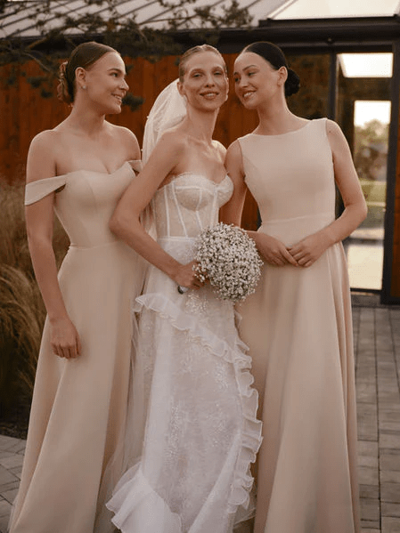 Floral Wedding Gown with Sequin Chantilly Lace – A - Line Wedding Dress with Cascading Ruffles - Strapless Wedding Dress Plus Size - Aurora - WonderlandByLilian