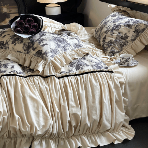 French Rose Garden Retro Bedding Set - WonderlandByLilian