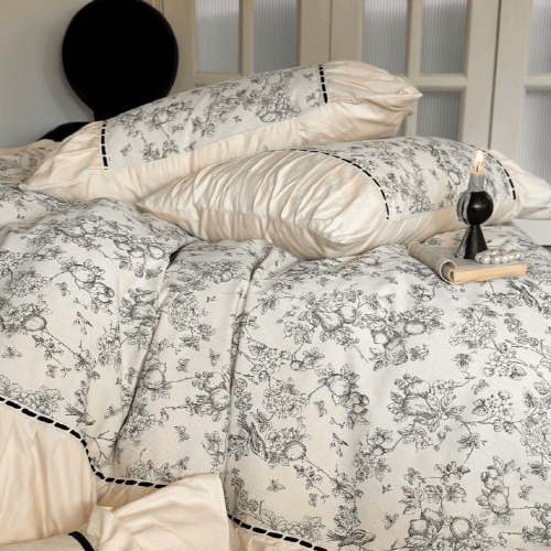French Vintage Floral Cream Bedding Set - WonderlandByLilian