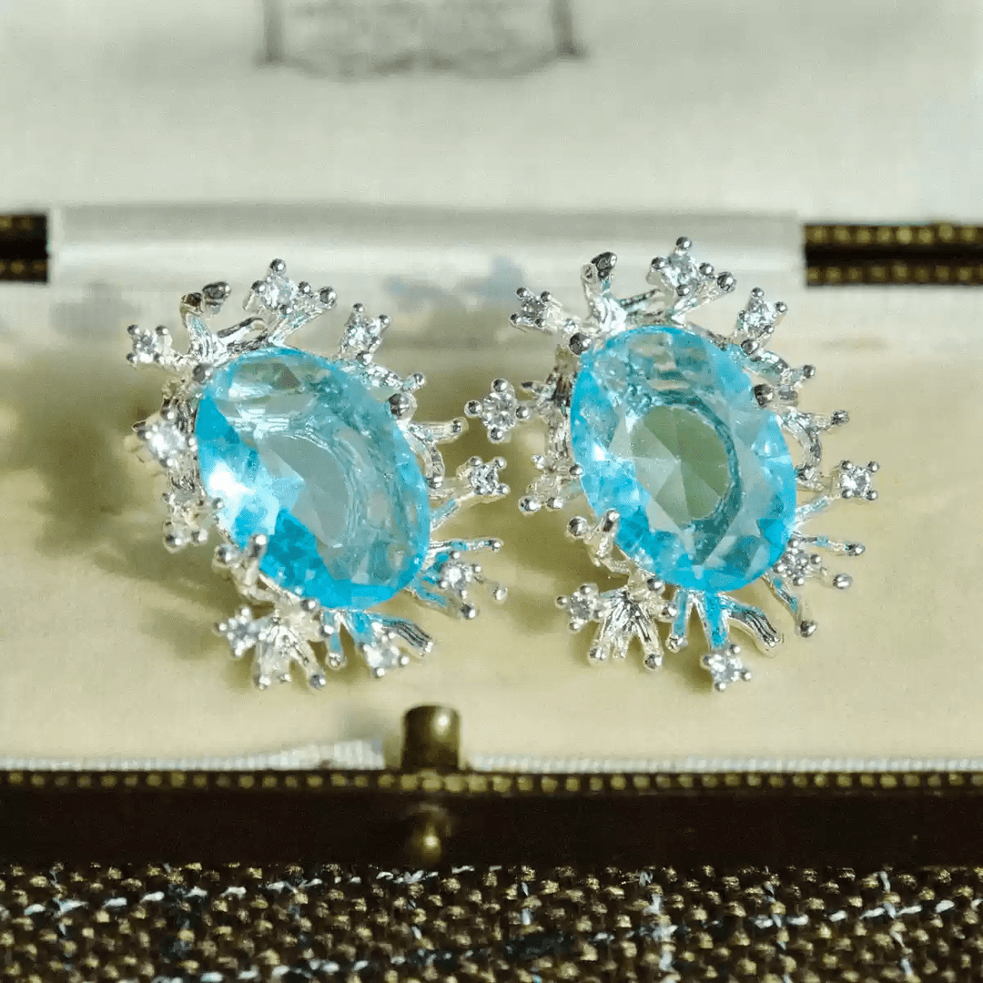Frosted Crown Waltz – Vintage Handmade Pearl Earrings - Crystal Garden - WonderlandByLilian
