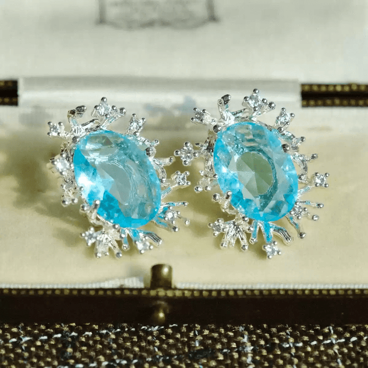 Frosted Crown Waltz – Vintage Handmade Pearl Earrings - Crystal Garden - WonderlandByLilian