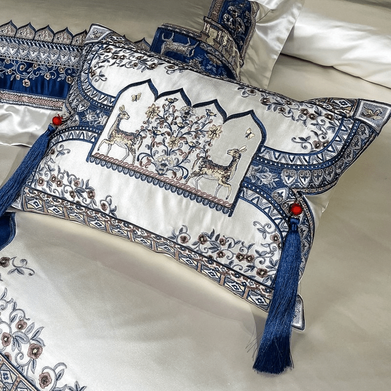 Giorgio Luxury Embroidered Tassel Bedding Set - WonderlandByLilian