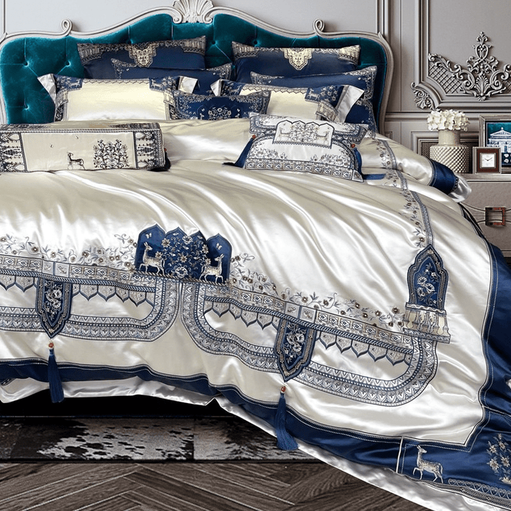 Giorgio Luxury Embroidered Tassel Bedding Set - WonderlandByLilian