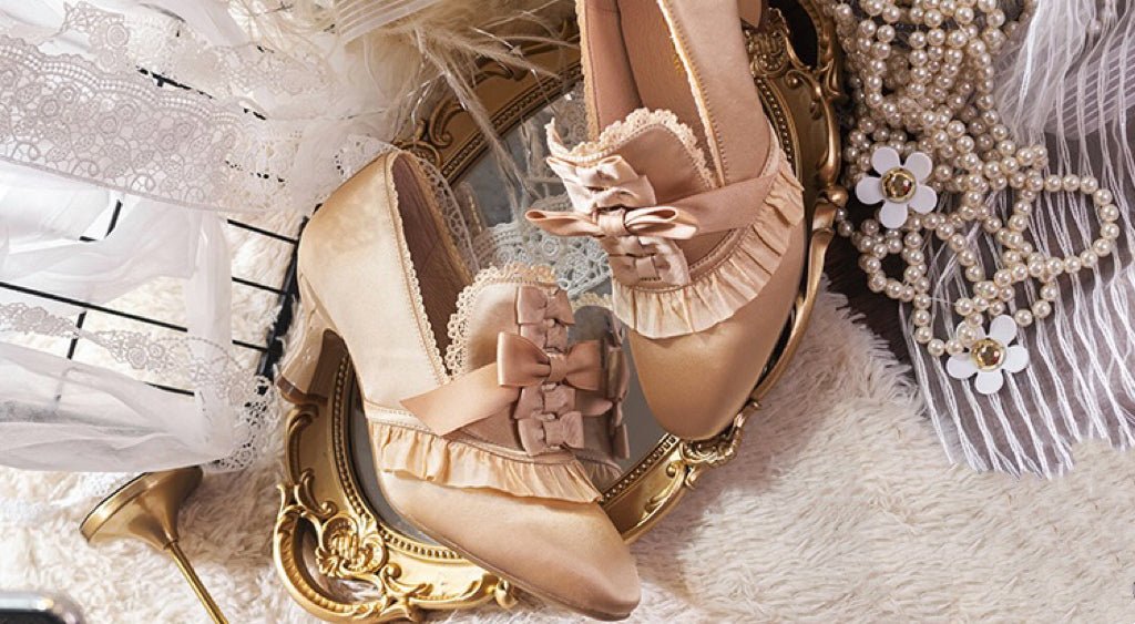 Golden Regency Heels and Lolita Mules - Lolita Shoes - WonderlandByLilian