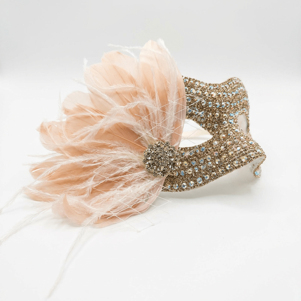 Golden Reverie – Art Deco Venetian Masquerade Mask - WonderlandByLilian