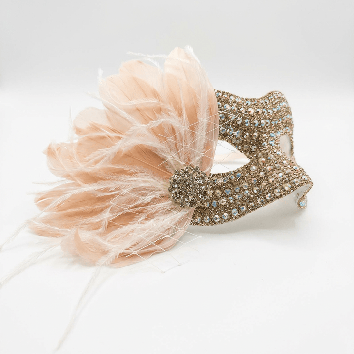 Golden Reverie – Art Deco Venetian Masquerade Mask - WonderlandByLilian