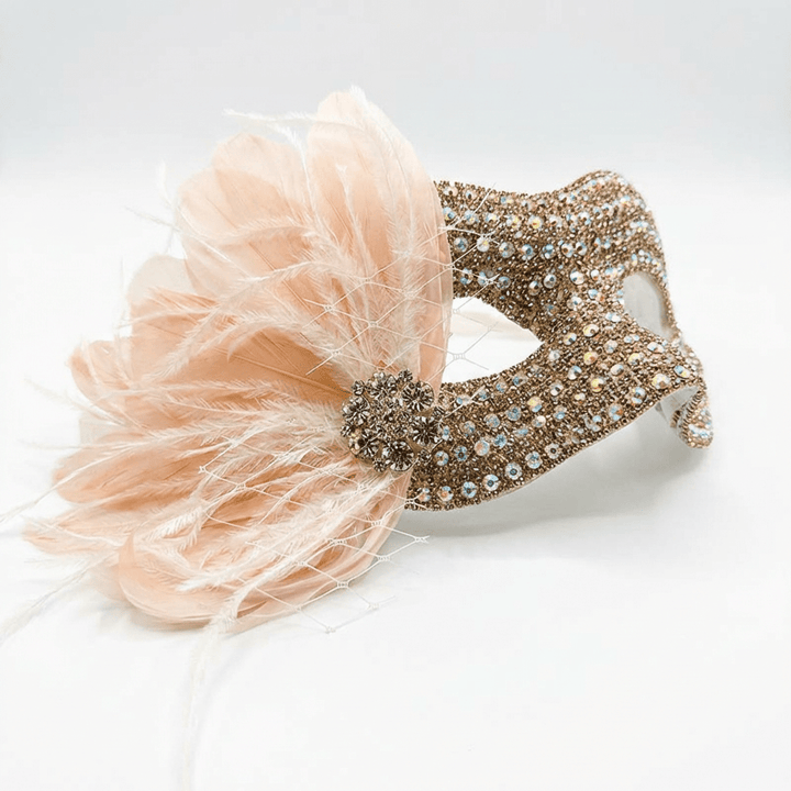 Golden Reverie – Art Deco Venetian Masquerade Mask - WonderlandByLilian
