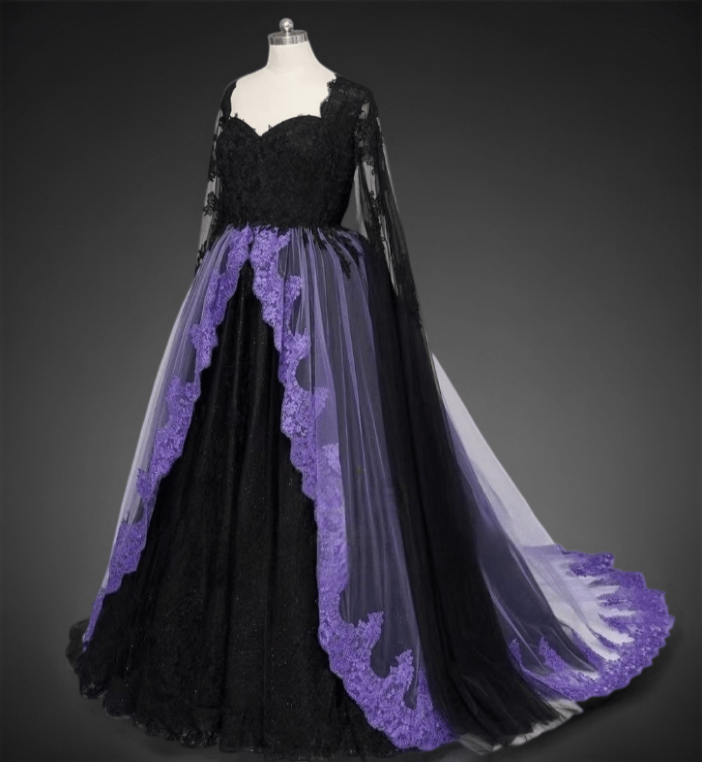 black and purple gothic wedding dress Order Black and Purple Gothic Wedding Dress