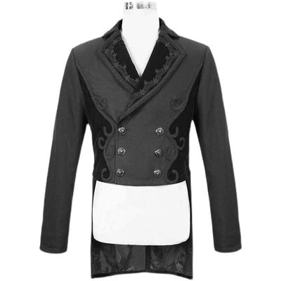 Gothic Black Bridgerton Inspired Style Tailcoat Jacket - Regency Men's Suit Set Plus Size - WonderlandByLilian