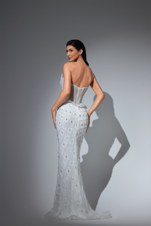 Gothic Black Embellished Gown - Sequin Ball Gown with Structured Bodice – Sparkly Maxi Dress Plus Size - WonderlandByLilian