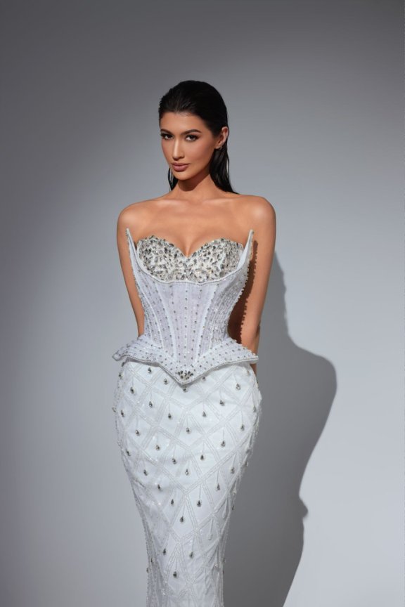 Gothic Black Embellished Gown - Sequin Ball Gown with Structured Bodice – Sparkly Maxi Dress Plus Size - WonderlandByLilian