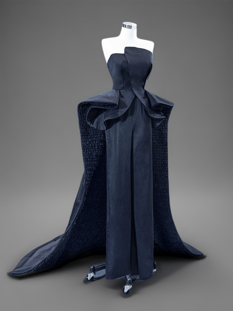 WonderlandByLilian Gothic Black Jumpsuit for Wedding Off Shoulder Jumpsuit and Dressy Jumpsuits for Wedding with Corset Plus Size Size 20W Black