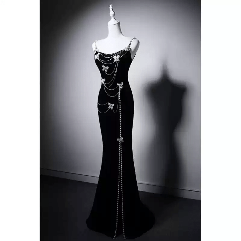 Gothic Black Velvet Evening Dress with Floral Accents - Mermaid Dress Evening Gown with Corset Back - Black Off the Shoulder Evening Dress Plus SIze Gothic Black Velvet Evening Dress with Floral Accents - Mermaid Dress Evening Gown with Corset Back - Black Off the Shoulder Evening Dress Plus SIze