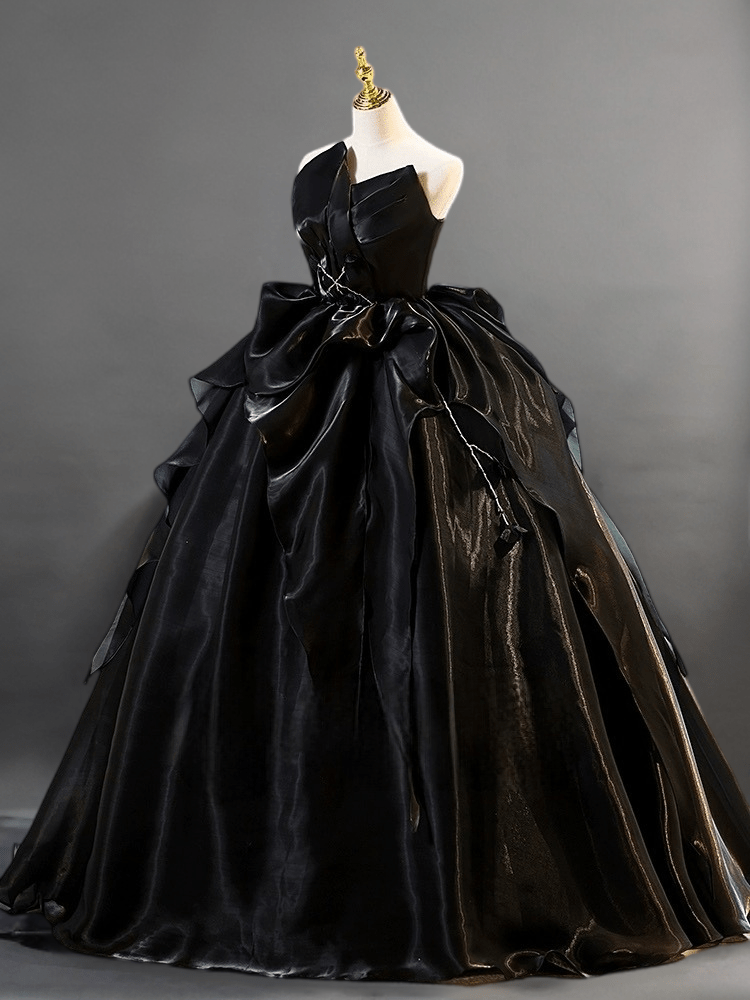 Gothic Black Wedding Dress - Black Strapless Ball Gown Prom Dress with Corset Plus Size Gothic Black Wedding Dress - Black Strapless Ball Gown Prom Dress with Corset Plus Size