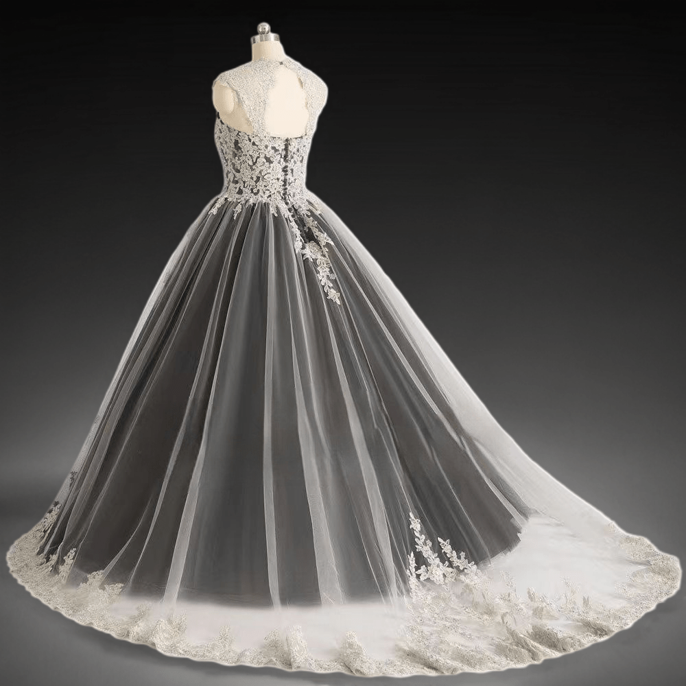 Gothic Black Ball Gown Wedding Dress by WonderlandByLilian