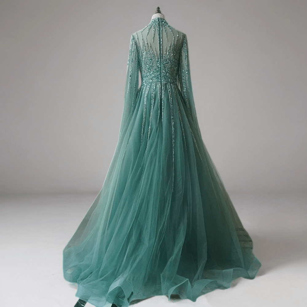 Gothic Green Sequin and Tulle Evening Gown - Pretty Glitter Dress with WonderlandByLilian Gothic Green Sequin and Tulle Evening Gown - Pretty Glitter Dress with WonderlandByLilian
