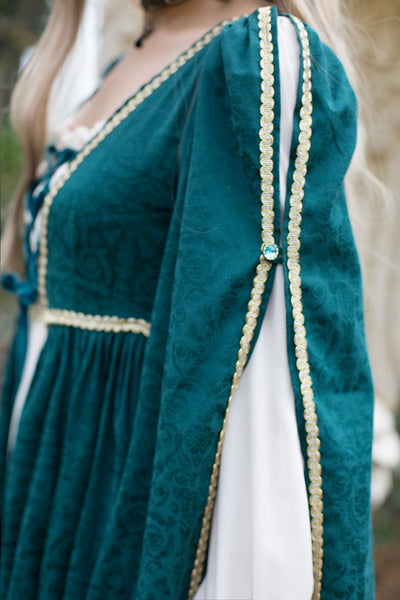 Gothic Lolita Dress - Teal Medieval - Inspired Gown and Gothic Dress Plus Size - WonderlandByLilian