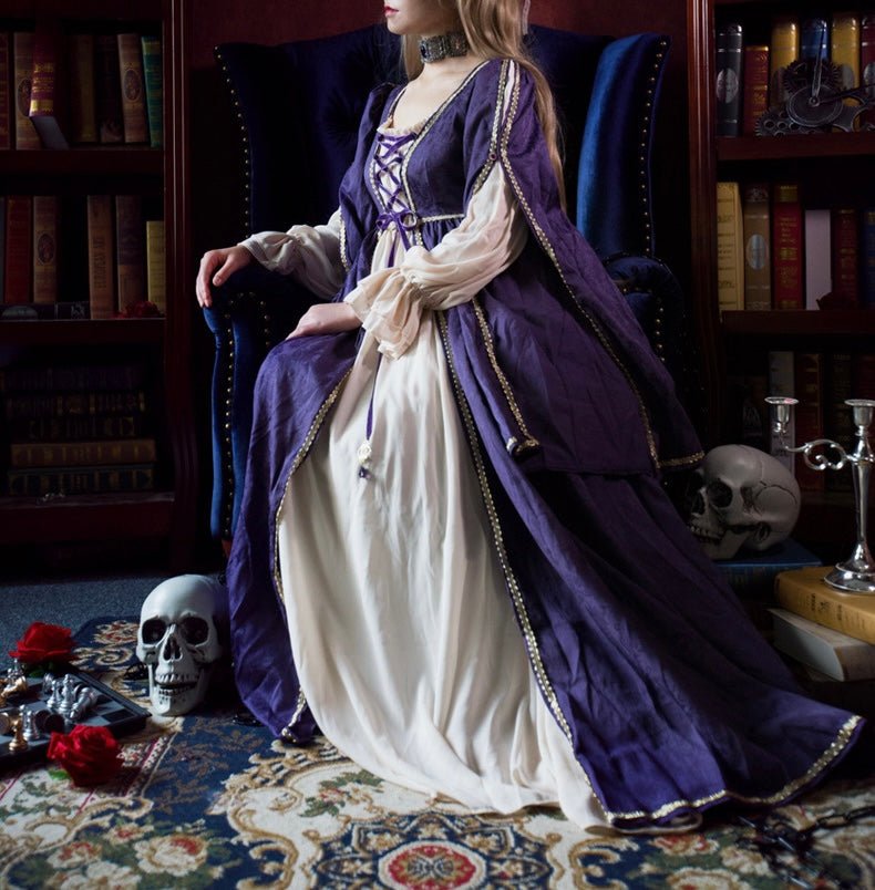 Gothic Lolita Dress Teal Blue Medieval-Inspired Gown and Gothic