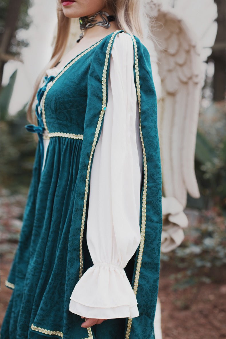 Gothic Lolita Dress - Teal Blue Medieval-Inspired Gown and Gothic Dress Plus Size Size 0 / Red Gothic Lolita Dress - Teal Blue Medieval-Inspired Gown and Gothic Dress Plus Size Size 0 / Red