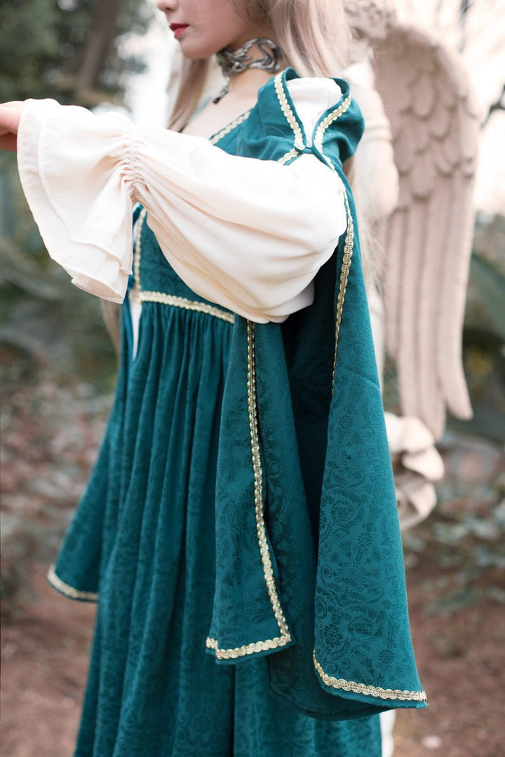 Gothic Lolita Dress - Teal Medieval - Inspired Gown and Gothic Dress Plus Size - WonderlandByLilian