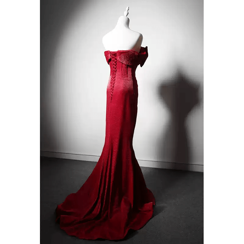 evening dress red colour Spice RED Evening Dress| Evening Dresses XS / RED / Satin