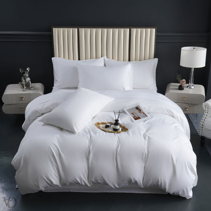 Green Dream White Luxury Bamboo Bedding Set - WonderlandByLilian